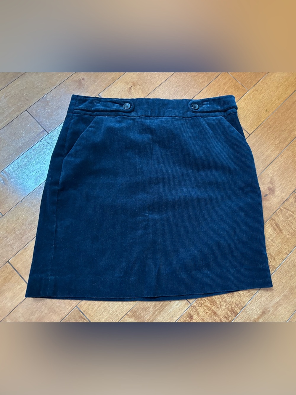 Banana Republic Women's Size 6 Navy Blue Corduroy Mini Skirt Cotton Pockets